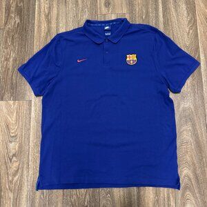 Nike FC Barcelona 2016/2017 Polo Shirt Men's XXL Blue Crest Logo Soccer Club FCB